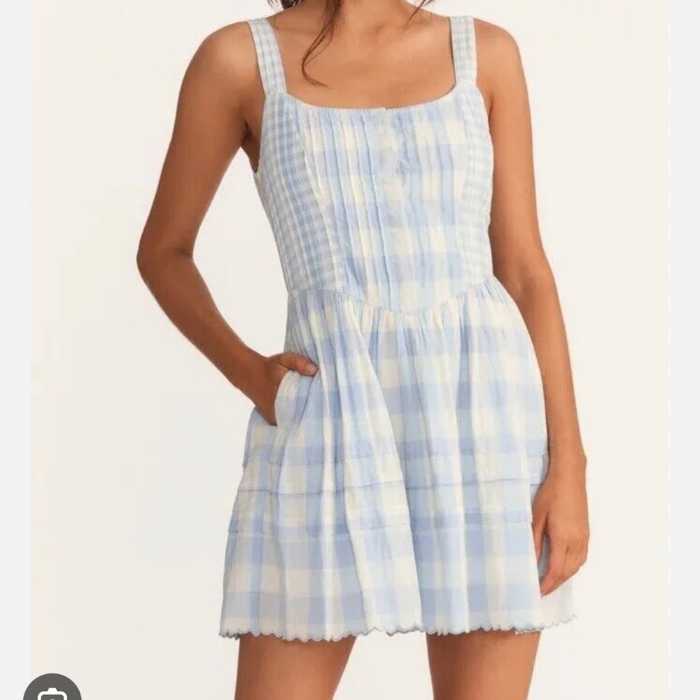 LSF blue gingham dress! Worn only once! - Picture 1 of 4